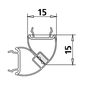 Kermi 6036441 magneetprofiel 90 graden rechts verticaal 200cm