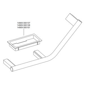 Keuco Collection Plan 14909171037 handle 135° aluminum silver anodized/ chrome plated