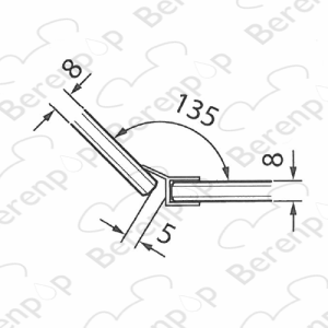 Villeroy en Boch Subway PGR60451400009 Dichtung 135 Grad, 200cm, 8mm