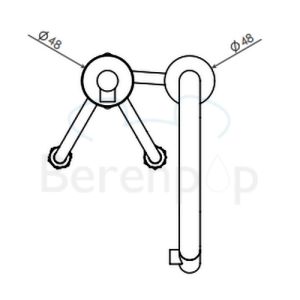 Clou Kaldur CL061500329R 2-hole mixer tap (right-hand version) chrome
