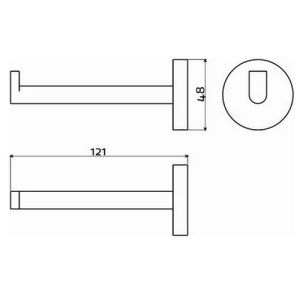Clou Flach CL0902031 Toilettenpapierhalter ohne Klappe chrom