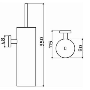 Clou Flach CL0902041 Toilettenbürste Garnitur Wand Chrom
