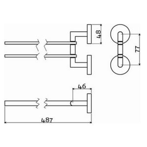 Clou Flach CL0902055 2-Klappen-Handtuchhalter Chrom