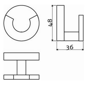 Clou Flat CL0902066 dubbele kledinghaak chroom
