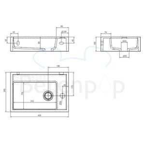 Clou Flush 2 Plus CL0308221 mineral marble fountain 42.5cm white