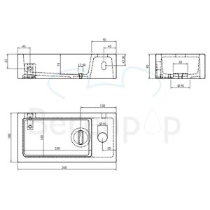 Clou Flush 3 CL0312030 ceramic fountain 36cm matte black