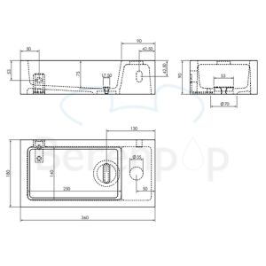 Clou Flush 3 CL0313031 aluite fountain 36cm white