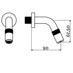 Clou Freddo 11 CL0603015S fountain tap wall short spout chrome