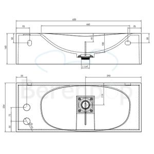 Clou Hängematte Plus CL0308270 Mineralmarmor Handwaschbecken 65cm weiß
