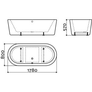 Clou InBe IB0540300 vrijstaand bad 178x80 wit