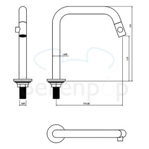 Clou Kaldur CL060500329L basin tap upright (left version) chrome