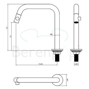 Clou Kaldur CL060500329R basin tap upright (right-hand version) chrome