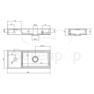 Clou Mini Wash Me CL0308134 Mineralmarmor Handwaschbecken 45cm weiß (Outlet)