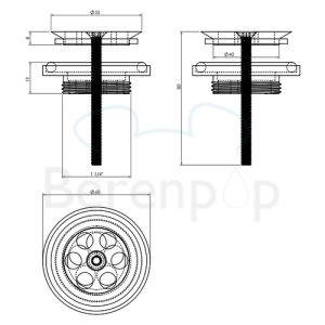 Clou Mini Wash Me CL065102041 Stopfen (für Wasserstopfen) gebürsteter Edelstahl