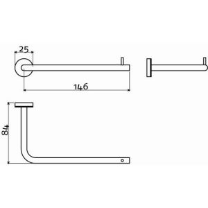 Clou Slim CL090303041 Toilettenpapierhalter ohne Klappe gebürsteter Edelstahl
