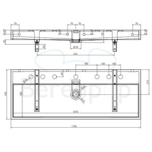 Clou Wash Me CL0201038 sink 110x42cm ceramic white