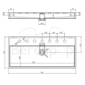 Clou Wash Me CL0213034 sink 90x42cm aluite white
