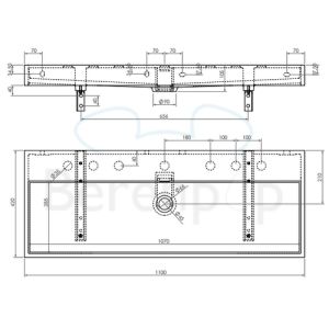 Clou Wash Me CL0230038 sink 110x42cm ceramic matte black