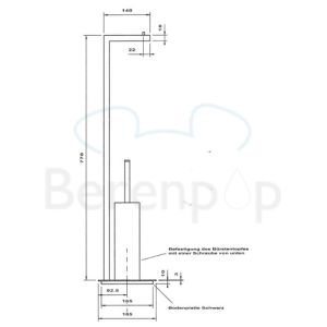 Decor Walther 0506100 Straight 7 Toilettenbürstenhalter / Toilettenpapierhalter standard chrom