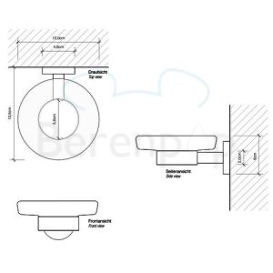 Decor Walther Basic 0530700 BA WSS soap holder white satin glass/ chrome