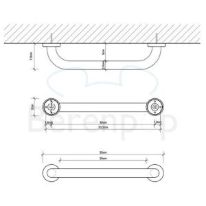 Decor Walther Basic 0532060 BA WGF bath handle 36,5cm matte black