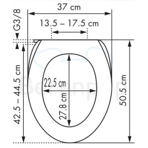 Diaqua Lavalino 31169641 toiletzitting (douchetoiletzitting) met deksel wit