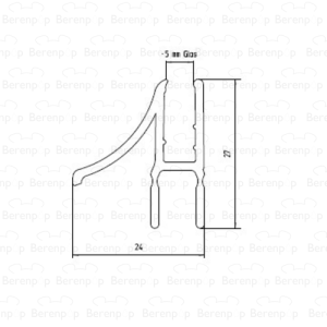 Duscholux 250370.01.000.1000 afwaterstrip horizontaal 100cm, 5mm