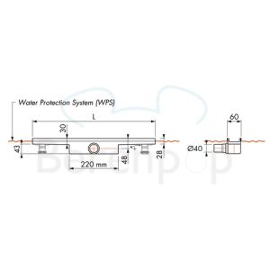 Easy Drain Compact 30 FF Fliese EDCOMTFF70030 Duschrinn 70cm Seitenauslauf