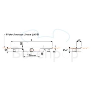 Easy Drain Compact 30 FF Zero EDCOMFFZ80030 Duschrinn 80cm Seitenauslauf