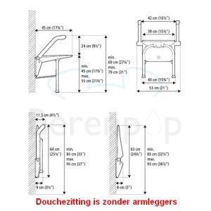 Etac Relax 81703030 Duschsitz mit Stützfüßen weiß
