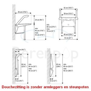 Etac Relax 81708000 Duschsitz Vulkangrau