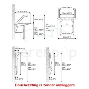 Etac Relax 81708020 Duschsitz mit Stützfüßen Vulkangrau