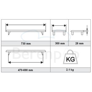 Etac Rufus Plus 81202002 Badebrett 73cm mit Griff weiß
