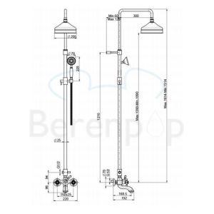 Fima Carlo Frattini Elizabeth F50842SN Badewannenarmatur Aufputz 2-Griff mit Duschset Nickel gebürstet