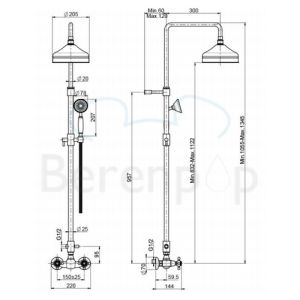 Fima Carlo Frattini Elizabeth F50852CR surface mounted shower mixer 2 handle with shower set chrome