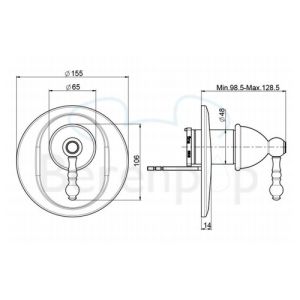 Fima Carlo Frattini Elizabeth/ Epoque F5089X1OR concealed shower valve 1-lever without diverter (1 outlet) gold