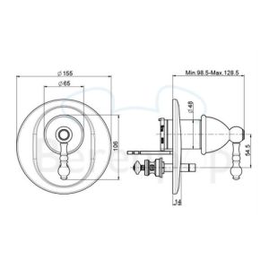 Fima Carlo Frattini Elizabeth/ Epoque F5089X2SN concealed bath/shower valve 1-lever with 2 way diverter (2 outputs) brushed nickel