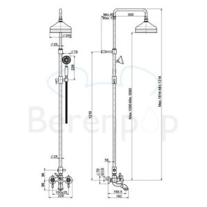 Fima Carlo Frattini Epoque F50542BR Badewannenarmatur Aufputz 2-Griff mit Duschset Bronze