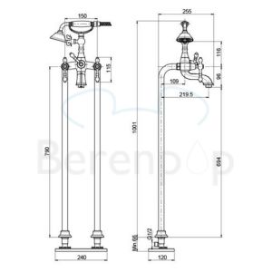 Fima Carlo Frattini Epoque F50544BR freestanding bath faucet 2 handle with garnish bronze