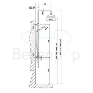 Fima Carlo Frattini Epoque F50552BR surface mounted shower valve 2 handle with shower set bronze