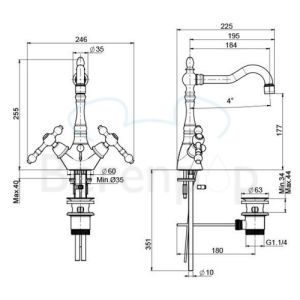 Fima Carlo Frattini Epoque F5061CR basin mixer 2 handle chrome