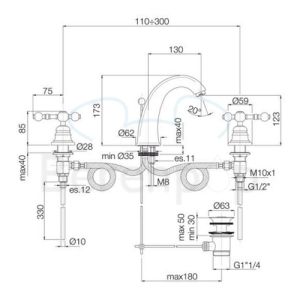 Fima Carlo Frattini Epoque F5071CR 3-hole basin mixer 2 handle chrome