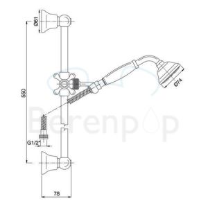 Fima Carlo Frattini F20443SN Brausegarnitur mit Handbraus nickel gebürstet