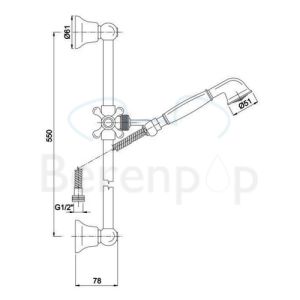 Fima Carlo Frattini F2044SN Brausegarnitur mit Handbraus nickel gebürstet