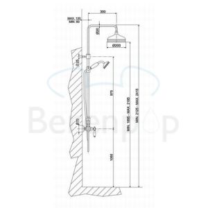 Fima Carlo Frattini Herend F54052SN surface mounted shower valve 2 handle with shower set brushed nickel