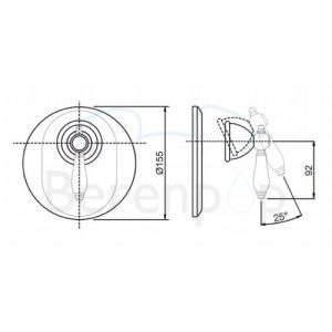 Fima Carlo Frattini Herend F5409X1SN concealed shower valve 1-lever without diverter (1 output) brushed nickel