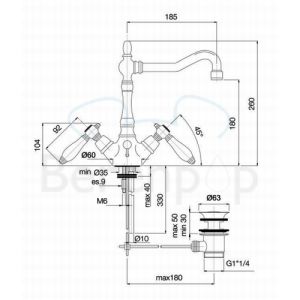 Fima Carlo Frattini Herend F5411BR basin faucet 2-handle bronze