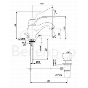 Fima Carlo Frattini Lamp F3301CR basin mixer 1-lever chrome