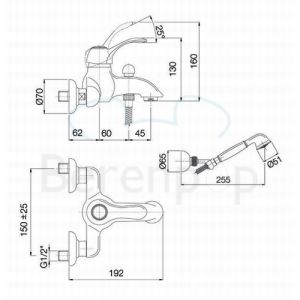 Fima Carlo Frattini Lamp F3304CR badkraan opbouw 1-greeps met garnituur chroom