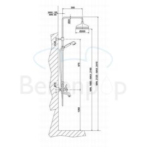 Fima Carlo Frattini Olivia F50042SN Badewannenarmatur Aufputz 2-Griff mit Duschset Nickel gebürstet